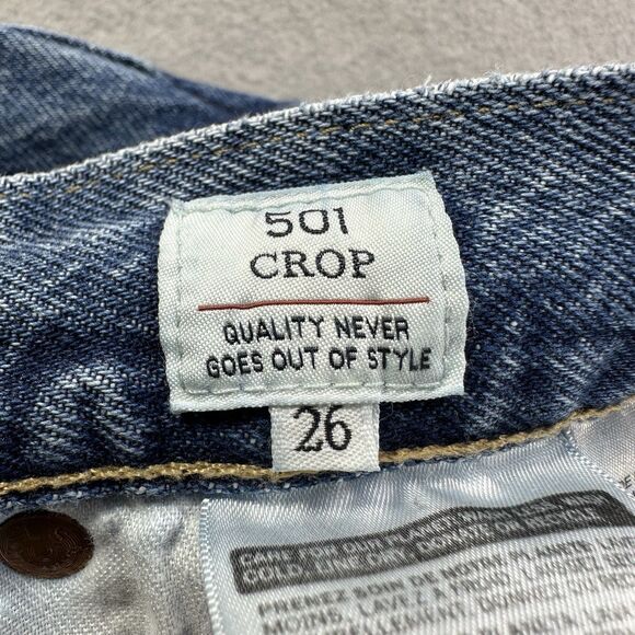 Levis 501 Jeans Womens 28 Medium Wash Made & Crafted Selvedge Denim Button Fly - Picture 5 of 16